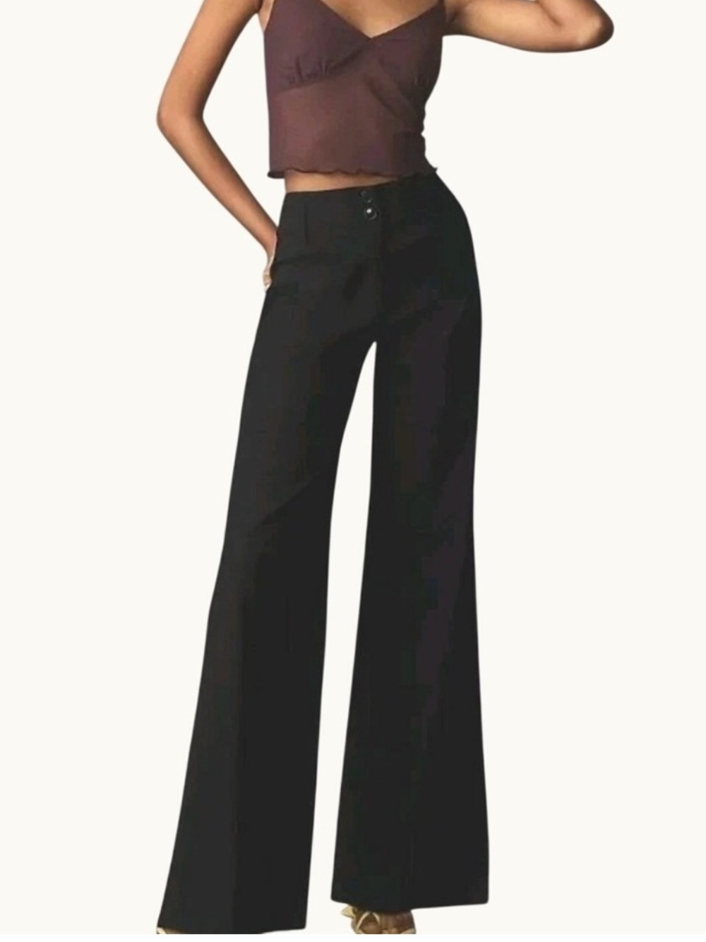Maeve by Anthropologie The Junie Jean High Rise Flare Magic Fabric Black sz 25